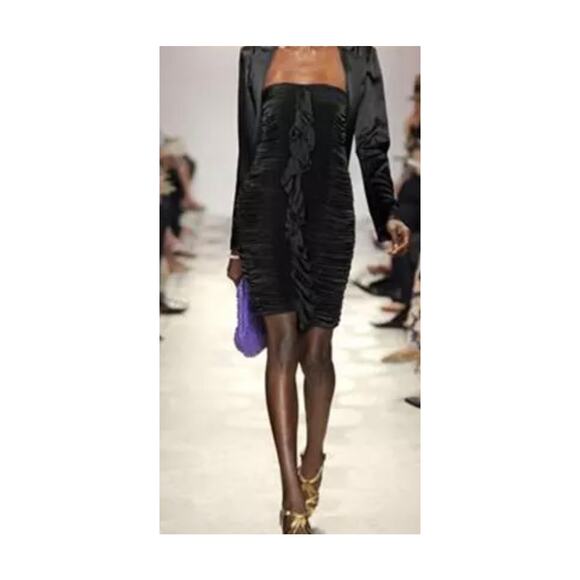 NWT Sz 4 Diane Von Furstenberg FERMINA Black Strapless Bodycon Dress - Picture 7 of 9